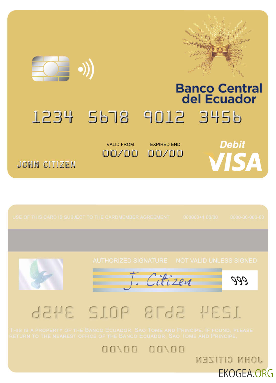 Carte de débit visa Sao Tomé et Principe Banco Equateur
